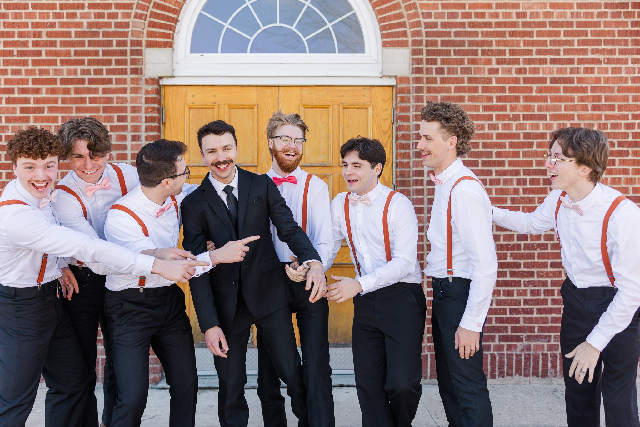 Bridesmaids portrait with the bride
