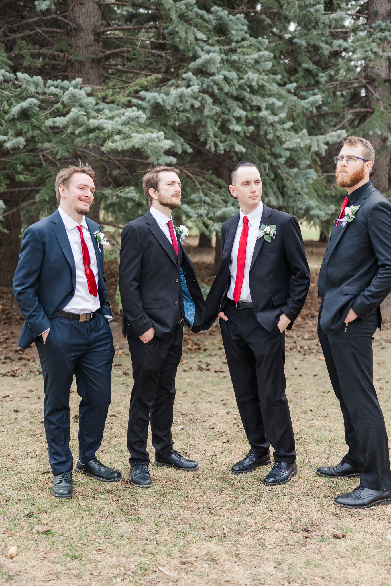Bridesmaid portrait at St. Mary's Cathedral Alberta wedding